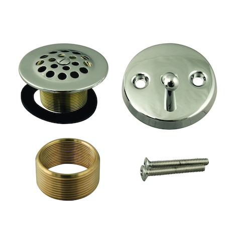 Westbrass Beehive Grid Universal Tub Trim W/ Trip Lever Faceplate in Polished Nickel D92K-05